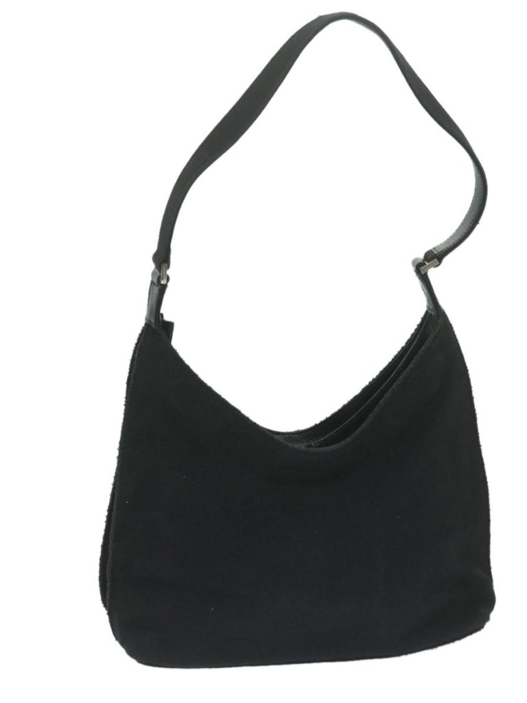 Gucci Shoulder Bag Canvas Black Auth Bs11422